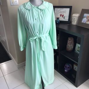 1960’s Vintage Mint Green Nightgown set / Peignoir